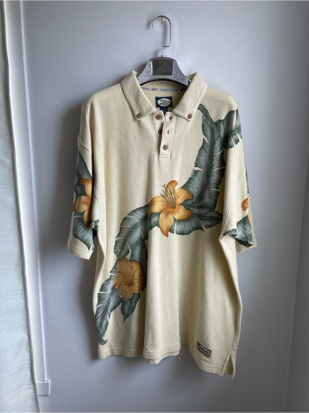 Tommy Bahama 🌺 Short-Sleeve Polo with Tropical Print-Resort-Vacation-100% Cotton